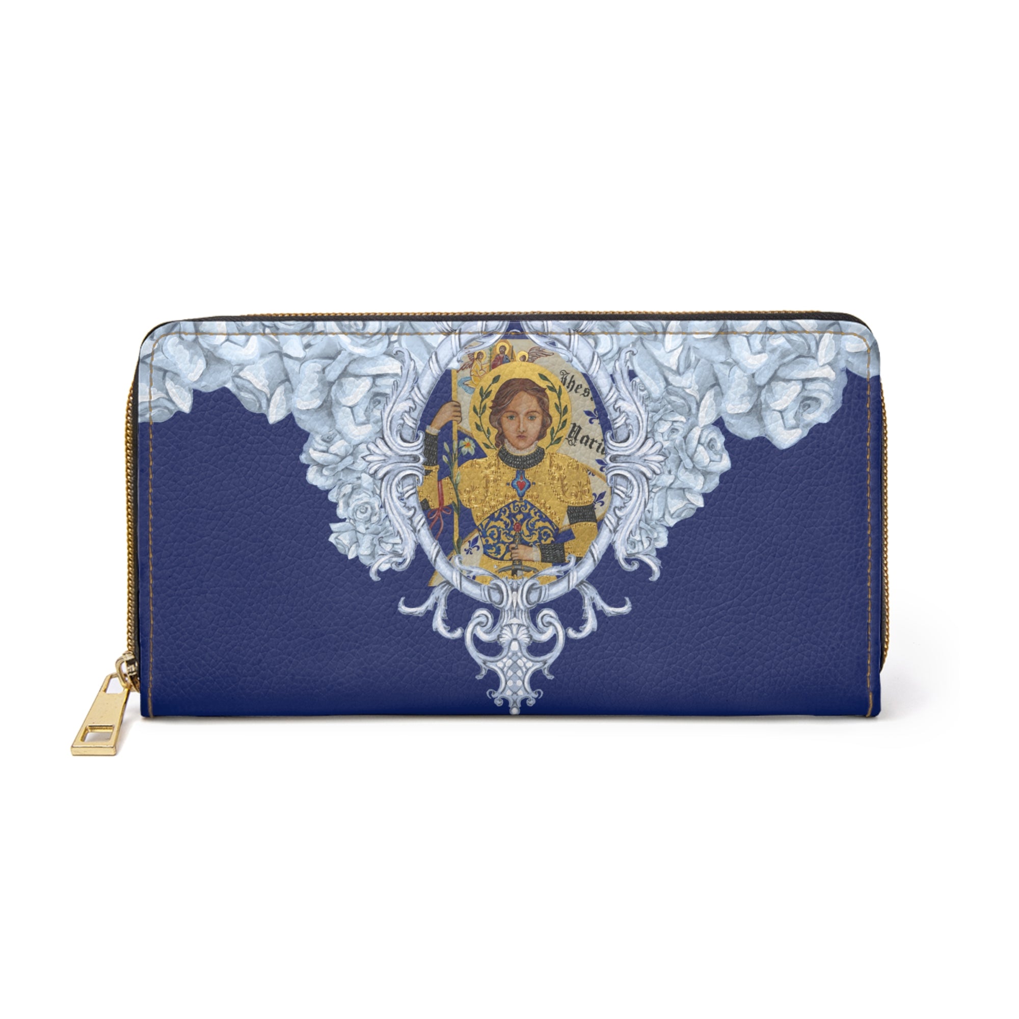 Saint Joan of Arc Zipper Wallet (Vegan Leather)