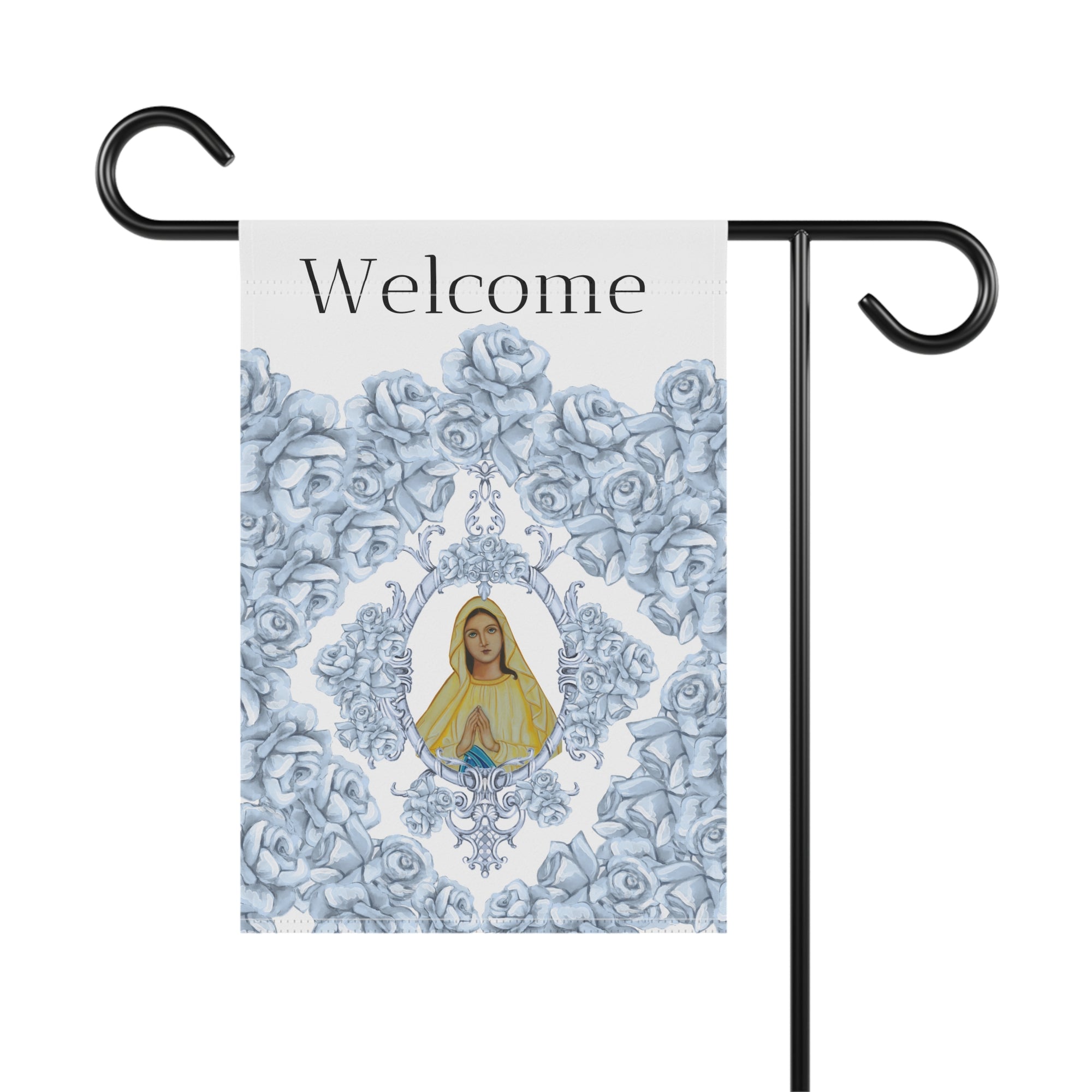 Welcome Our Lady of Lourdes Garden Flag