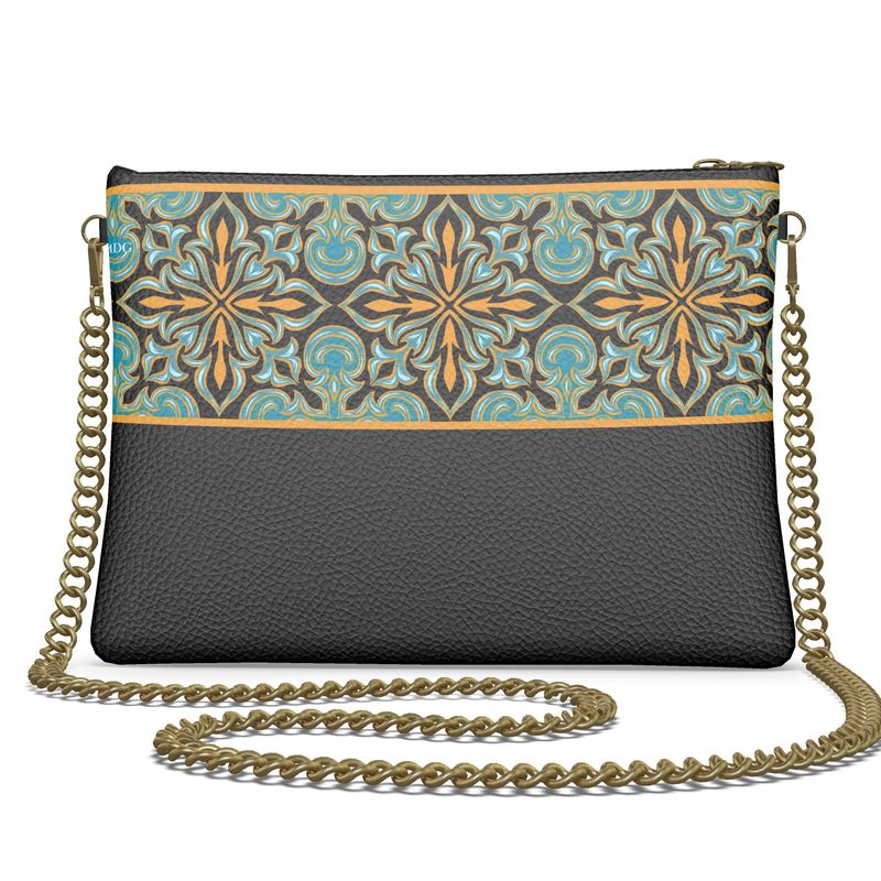 Our Lady of Guadalupe with Crosses Genuine Leather Crossbody Bag