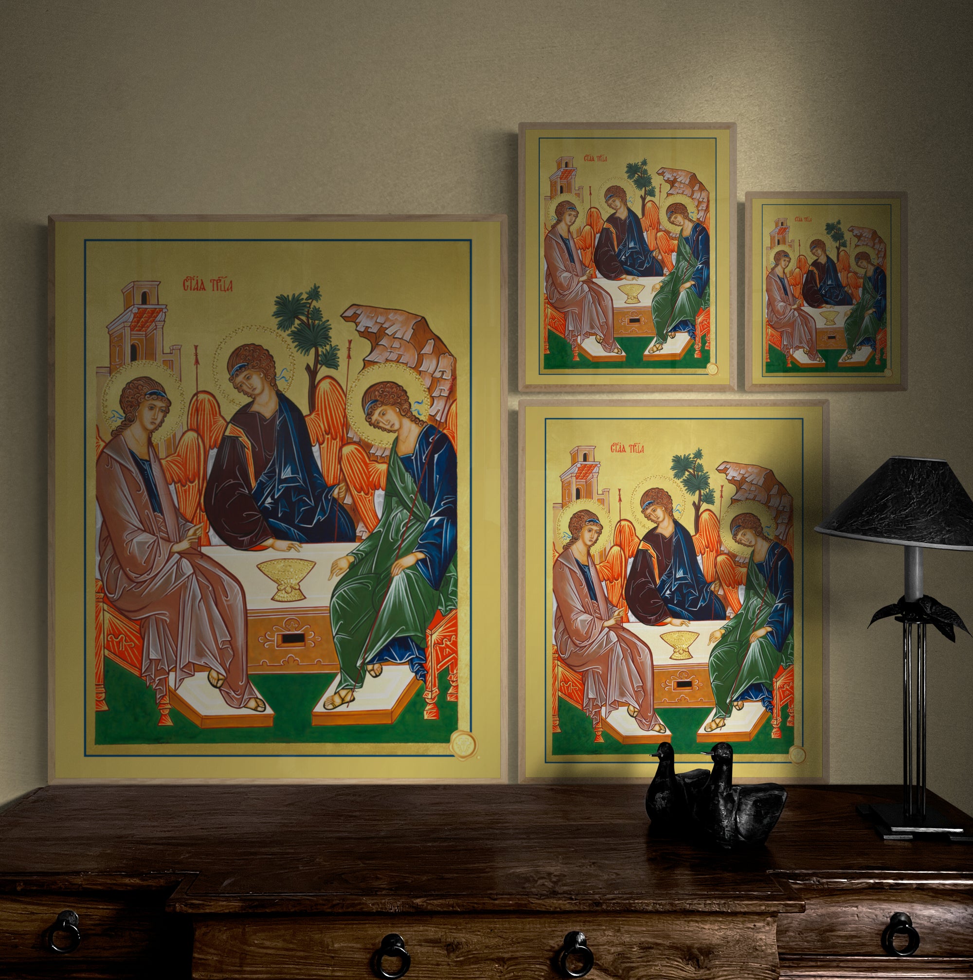 The Trinity of Angels Icon Print