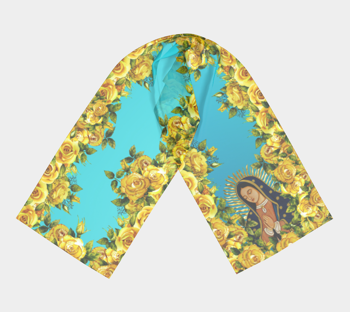 Our Lady of Guadalupe with Yellow Roses Silk Scarf
