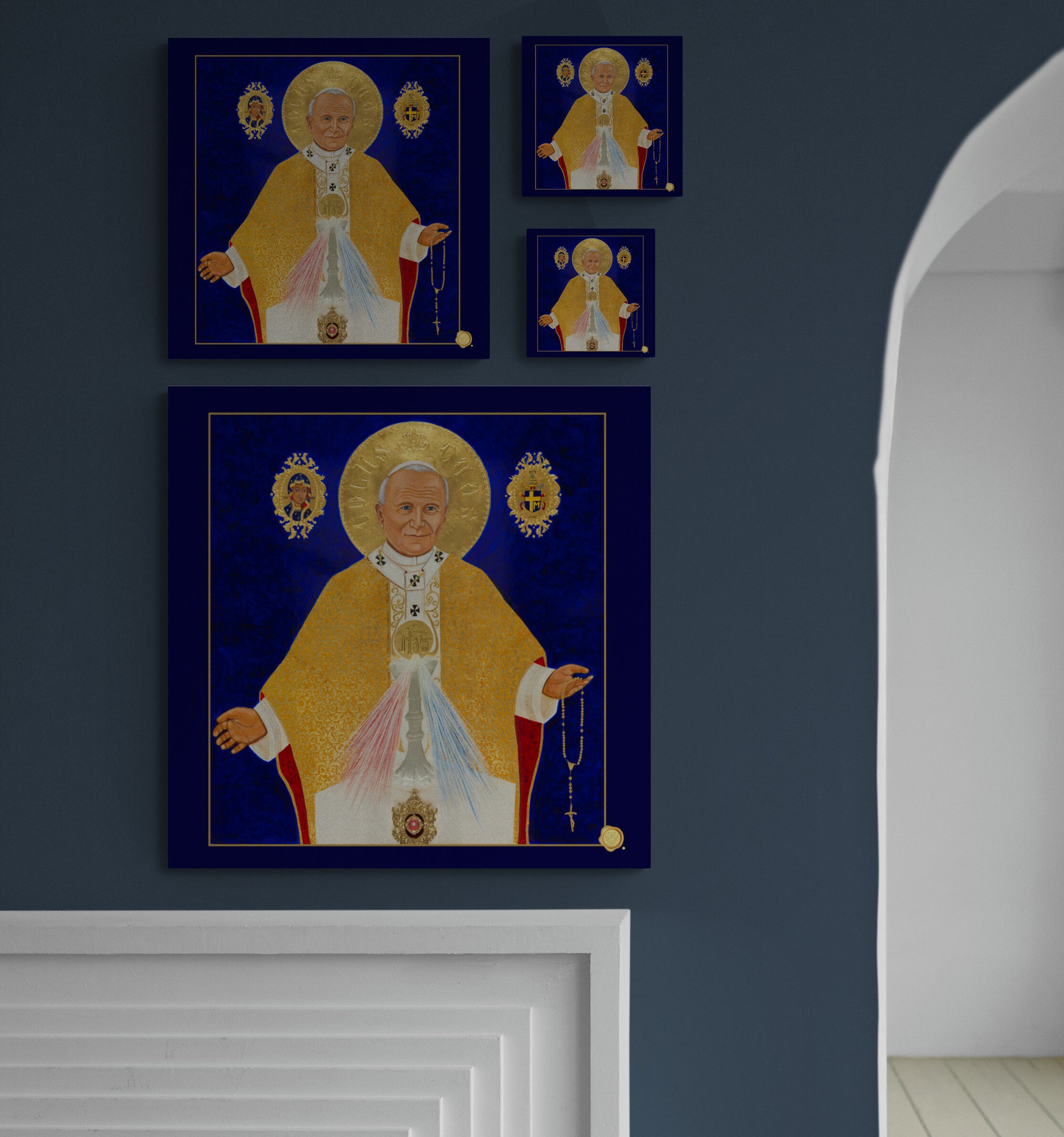 Saint John Paul II - Divine Mercy Icon Print