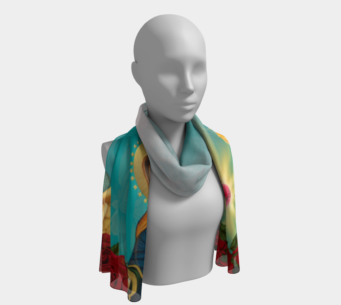 Flame of Love Turquoise Silk Scarf