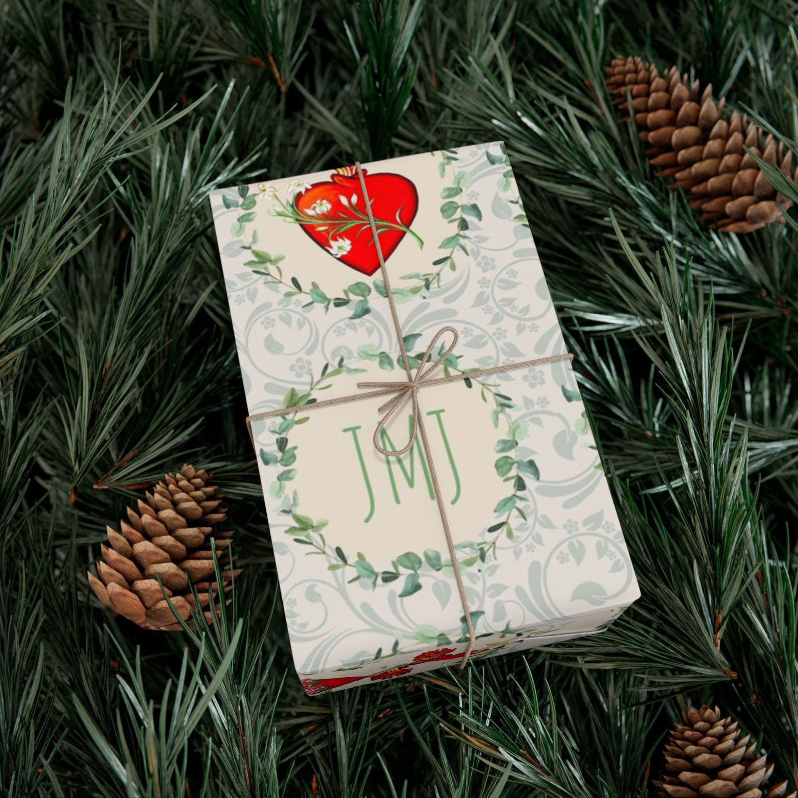 Gift Wrapping Paper - J.M.J. Sacred, Chaste and Immaculate Hearts - Roll