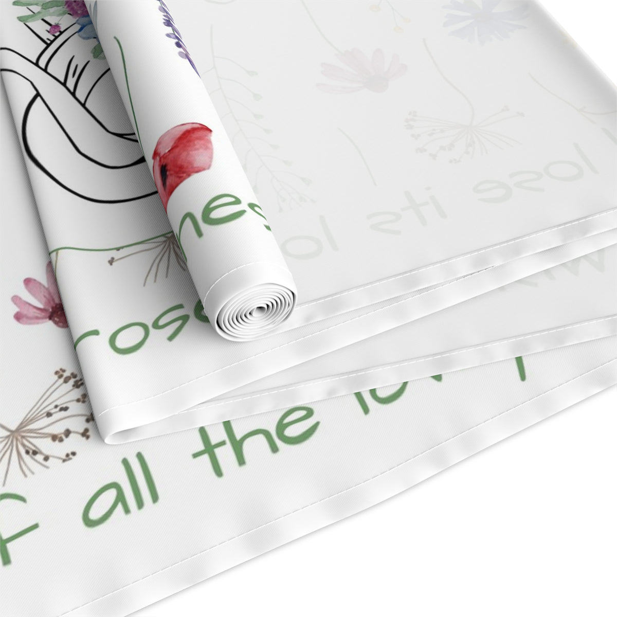 St. Therese Floral Table Runner in Cotton Twill or Poly