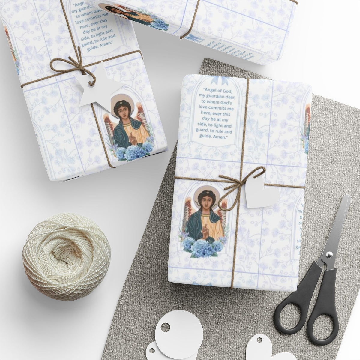 Gift Wrapping Paper - Guardian Angel Prayer (Blue) - Roll