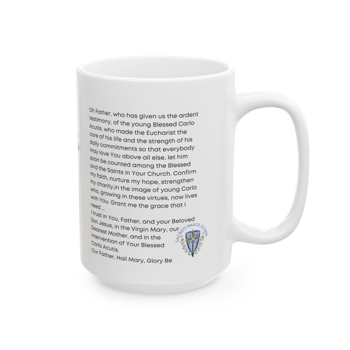 Saint Carlo Acutis Prayer Ceramic Mug — Inspirational Catholic Coffee Cup (11oz/15oz)