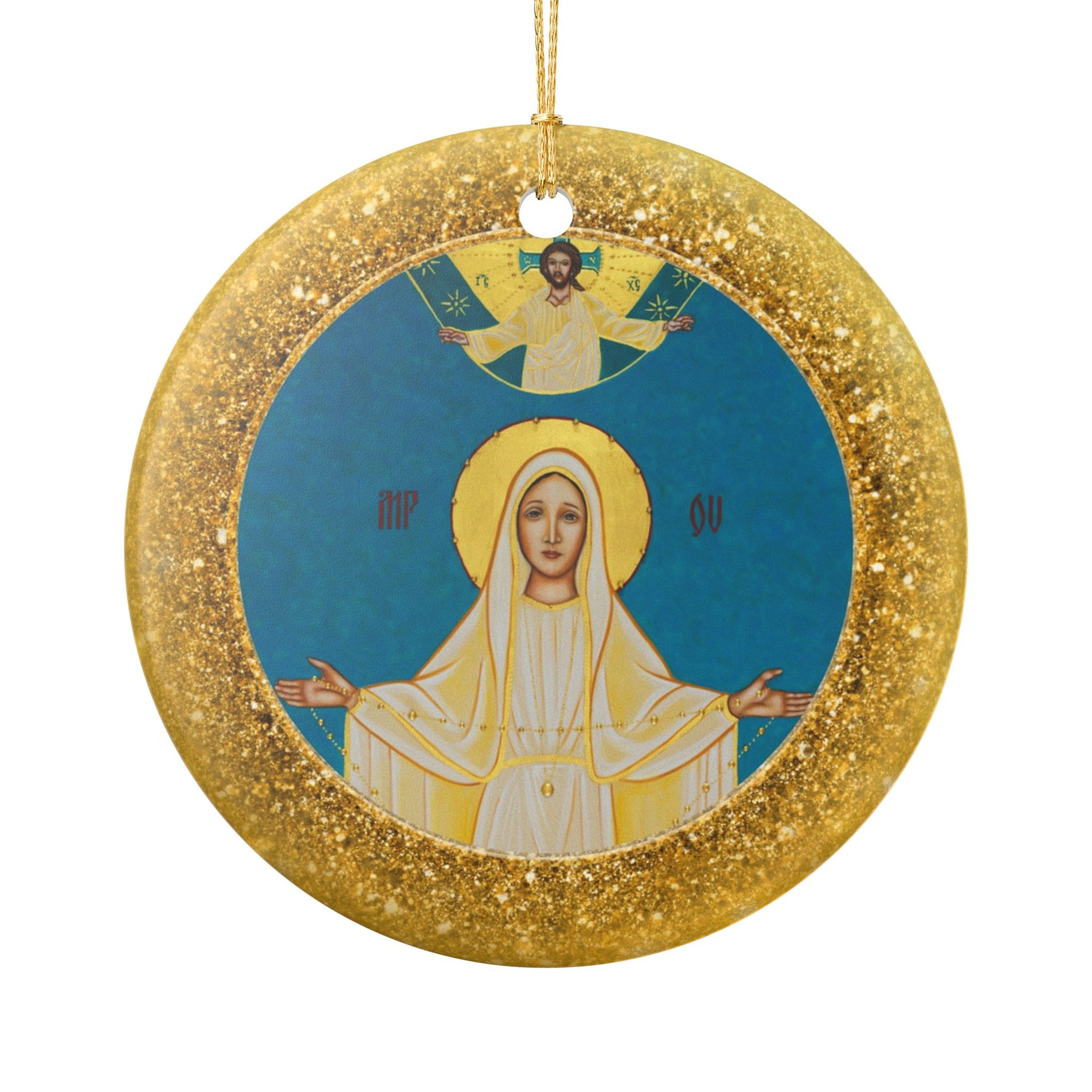 Our Lady of Fatima Ceramic Christmas Ornament