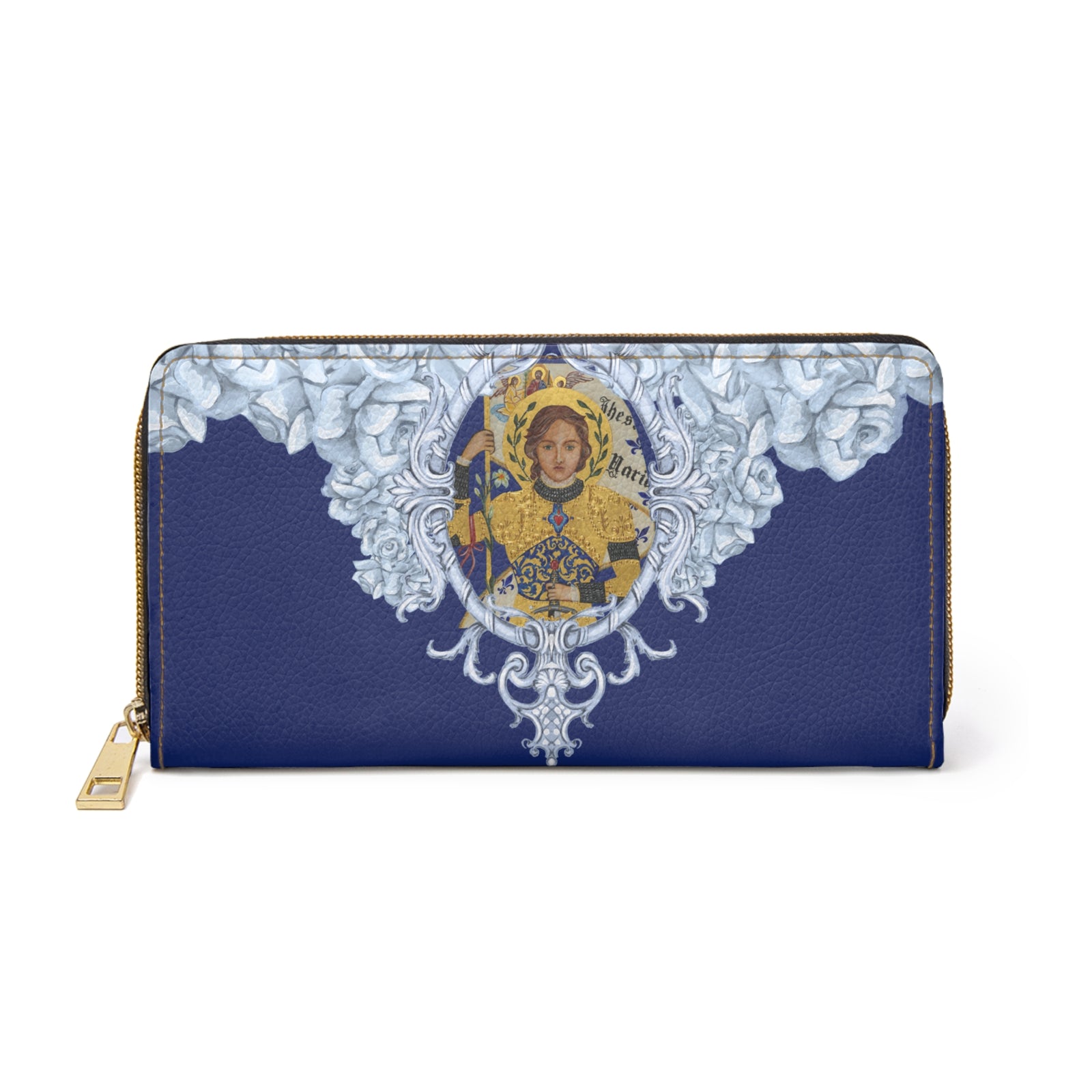 Saint Joan of Arc Zipper Wallet (Vegan Leather)