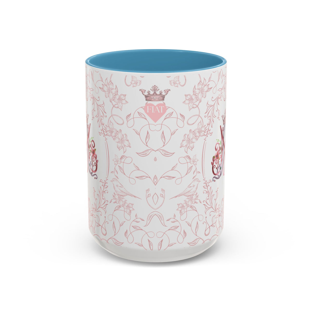 Ave Maria Pink Floral Prayer Coffee Mug