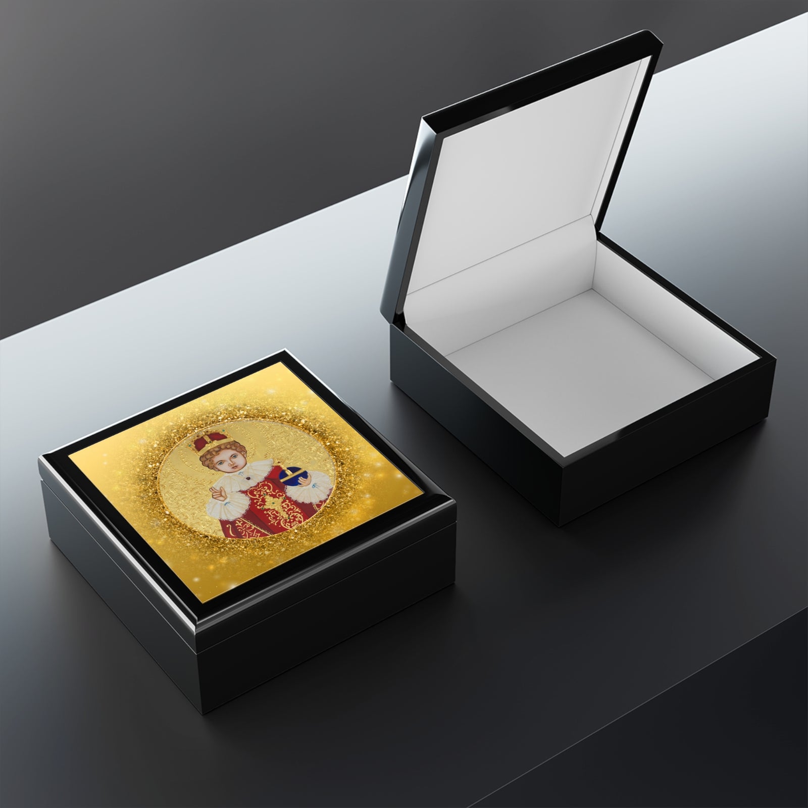 Rosary and Jewelry Box with Infant of Prague
