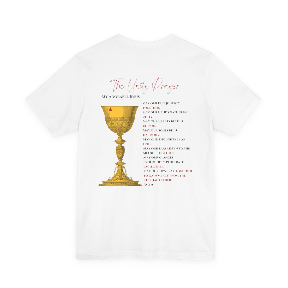 Flame of Love with Unity Prayer &amp; Chalice  -  Unisex  Bella + Canva Jersey Short Sleeve Tee