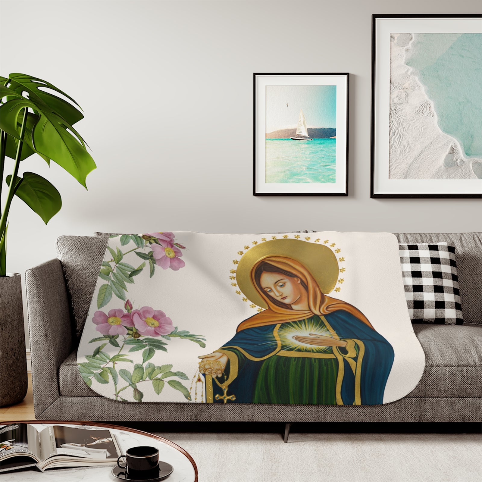 Flame of Love Sherpa Blanket