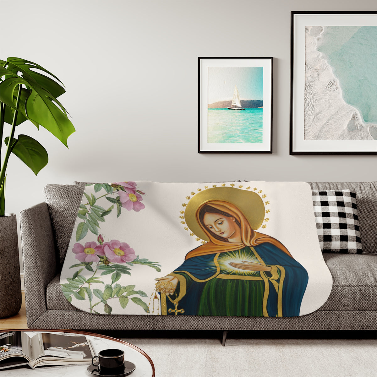 Flame of Love Sherpa Blanket