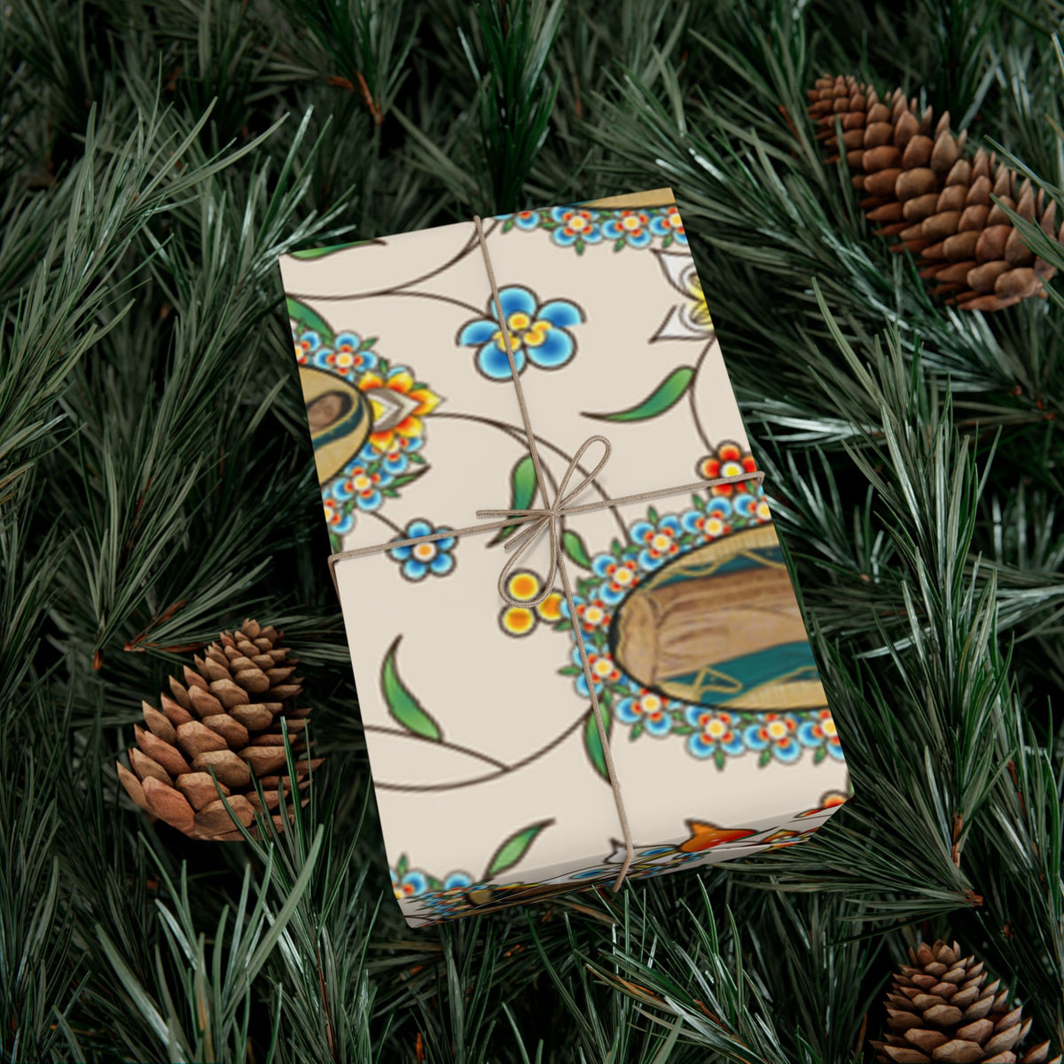 Gift Wrapping Paper - Our Lady of Guadalupe Floral - Roll
