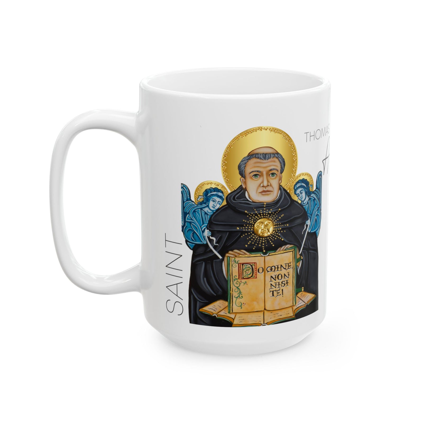 Saint Thomas Aquinas Ceramic Mug — Inspirational Catholic Prayer Quote (11oz & 15oz)