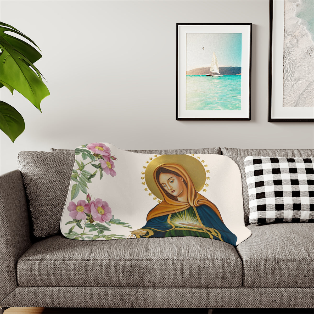 Flame of Love Sherpa Blanket