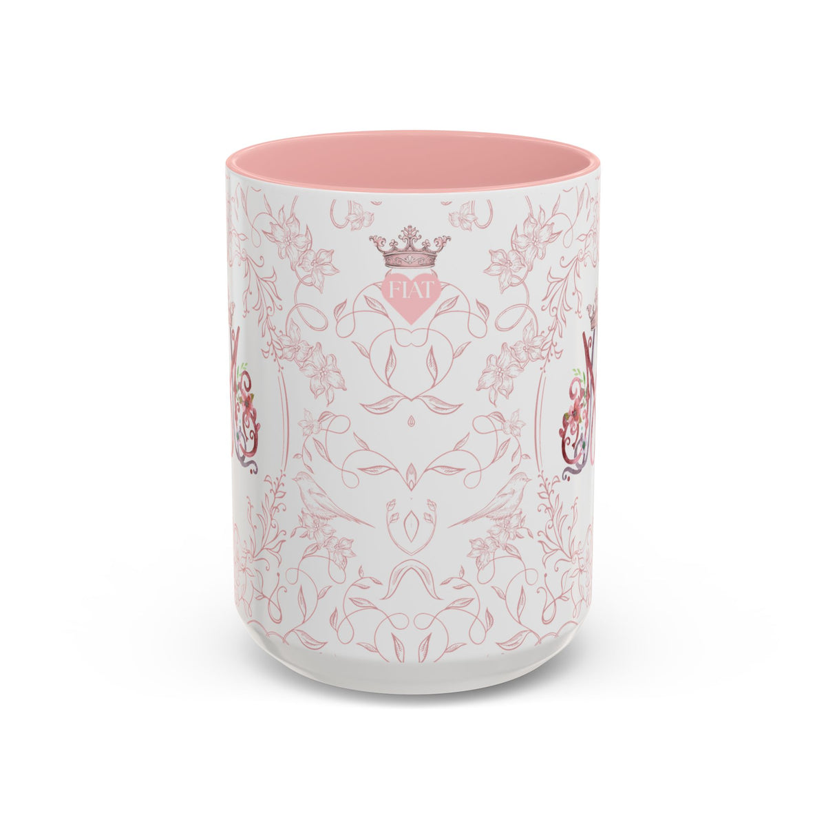 Ave Maria Pink Floral Prayer Coffee Mug