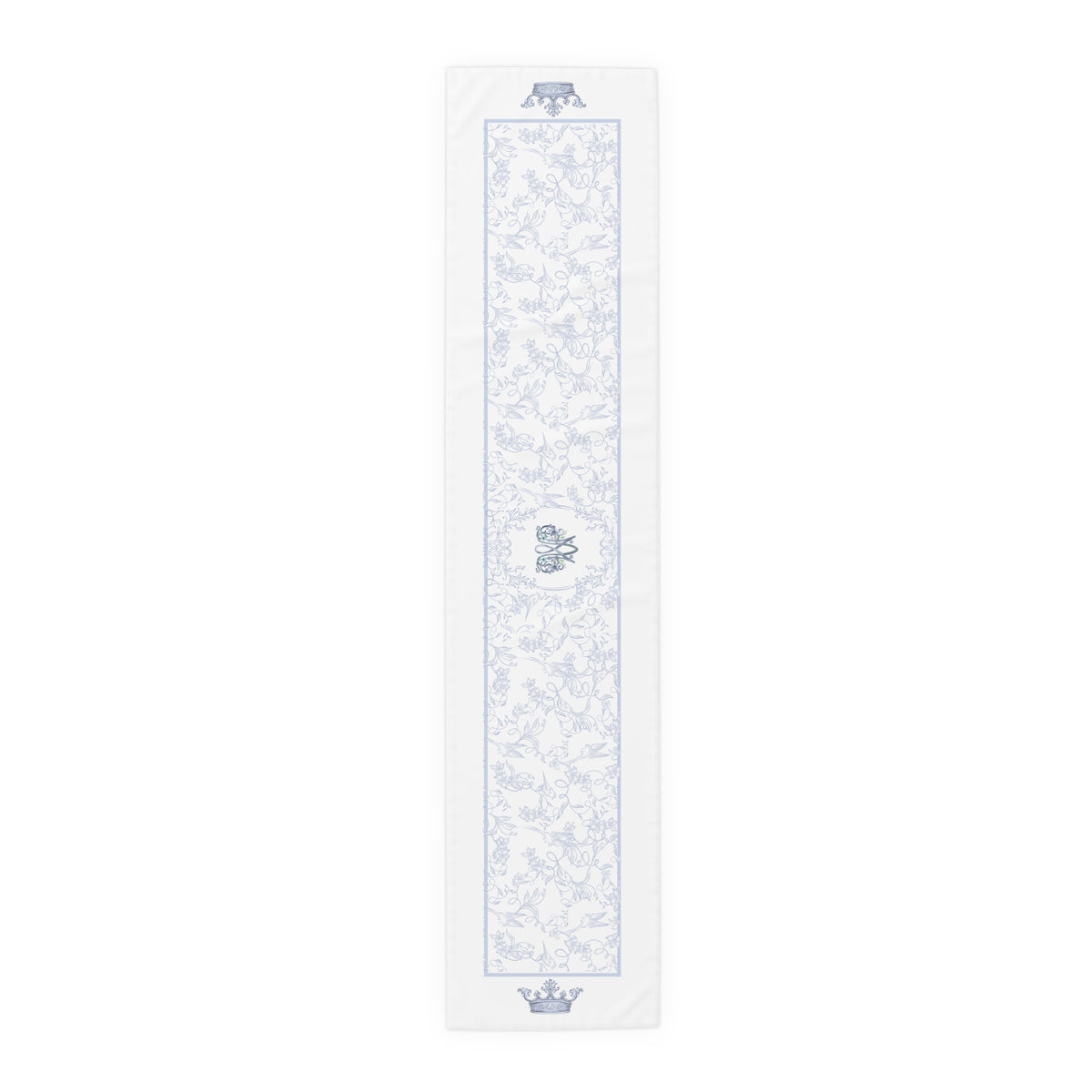 Ave Maria Blue Catholic Table Runner in Cotton Twill or Poly