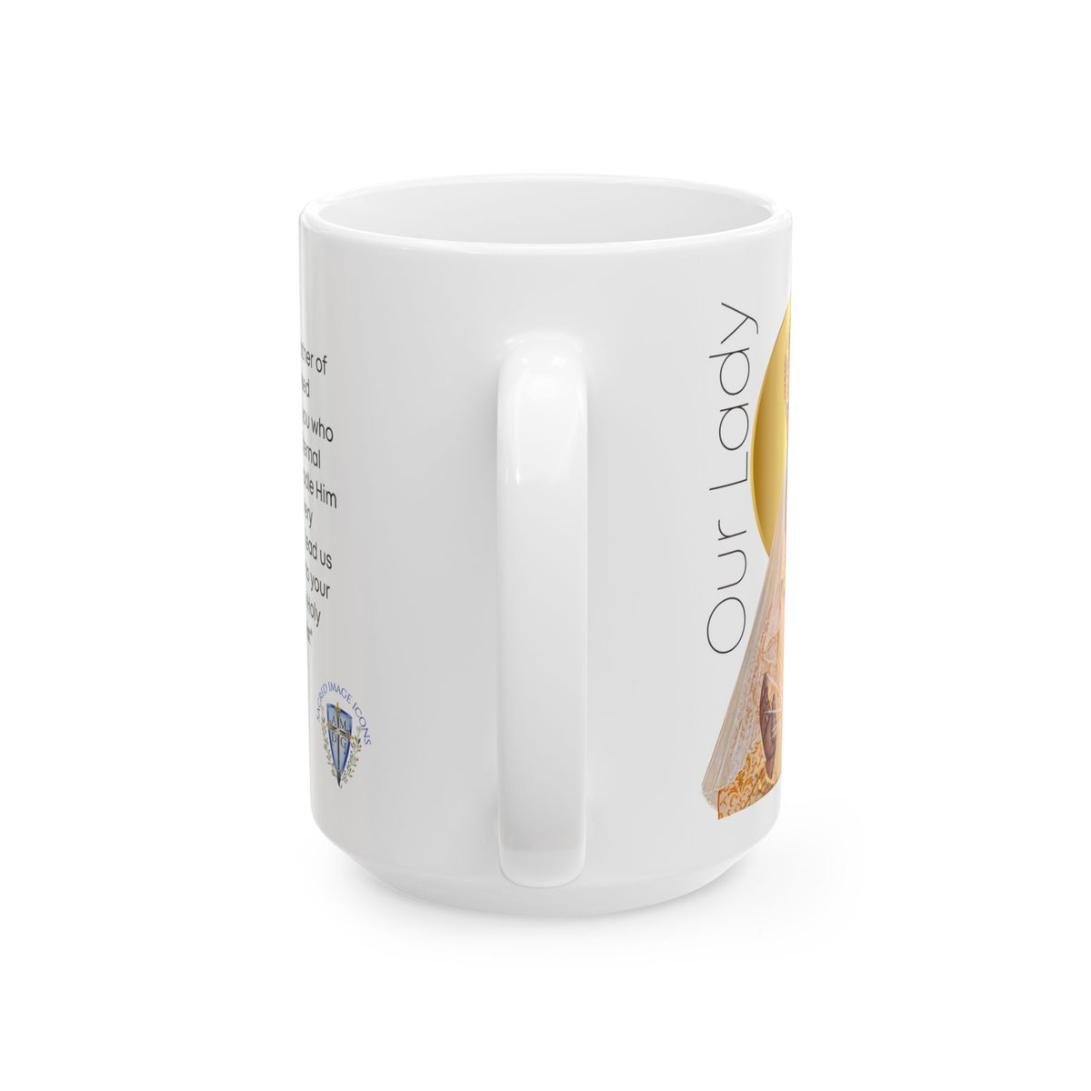 Our Lady of the Eucharist Ceramic Mug — Religious Prayer Coffee Cup (11oz/15oz)