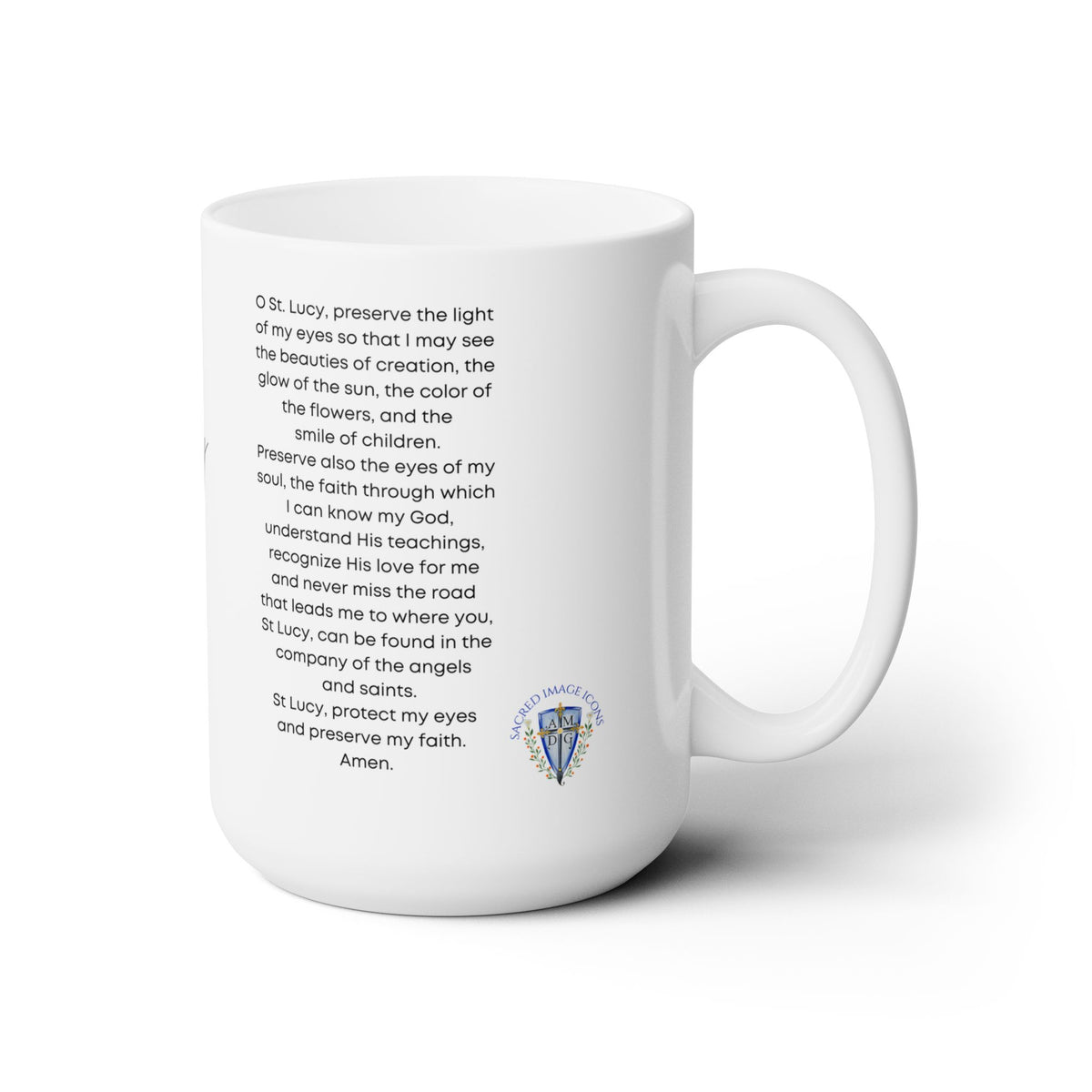 Saint Lucy Prayer Mug 15oz