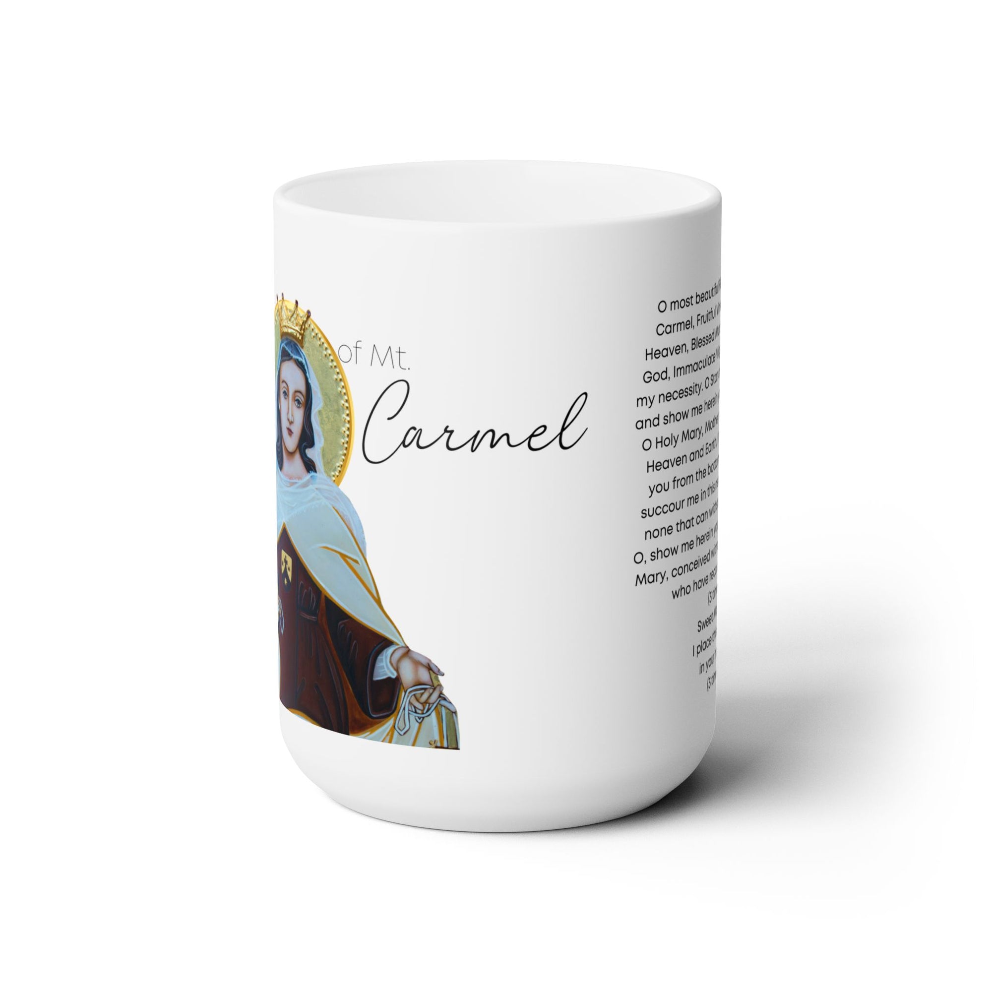 Our Lady of Mt. Carmel Prayer Mug 15oz