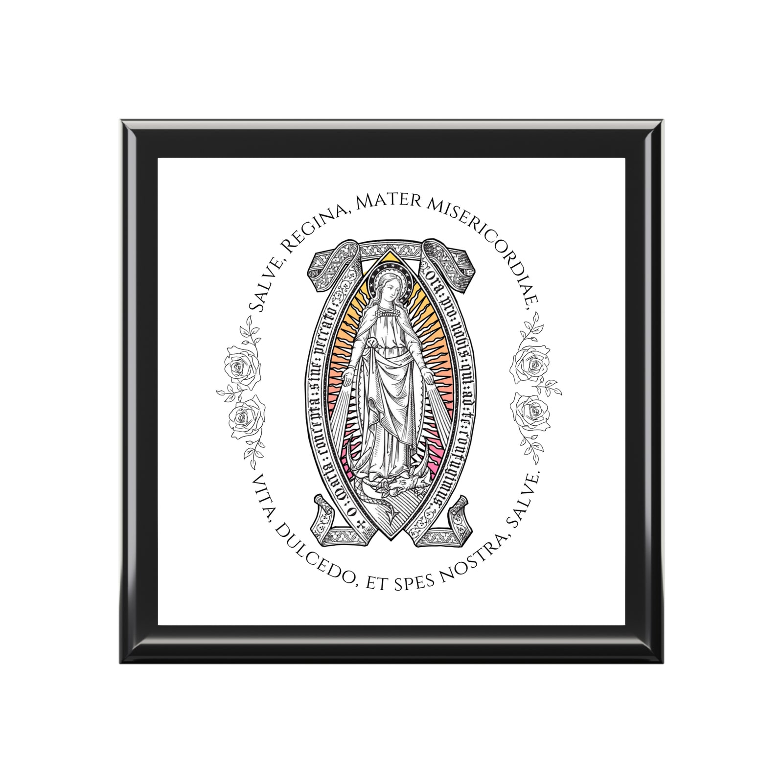 Rosary and Jewelry Box with Our Lady of Grace
