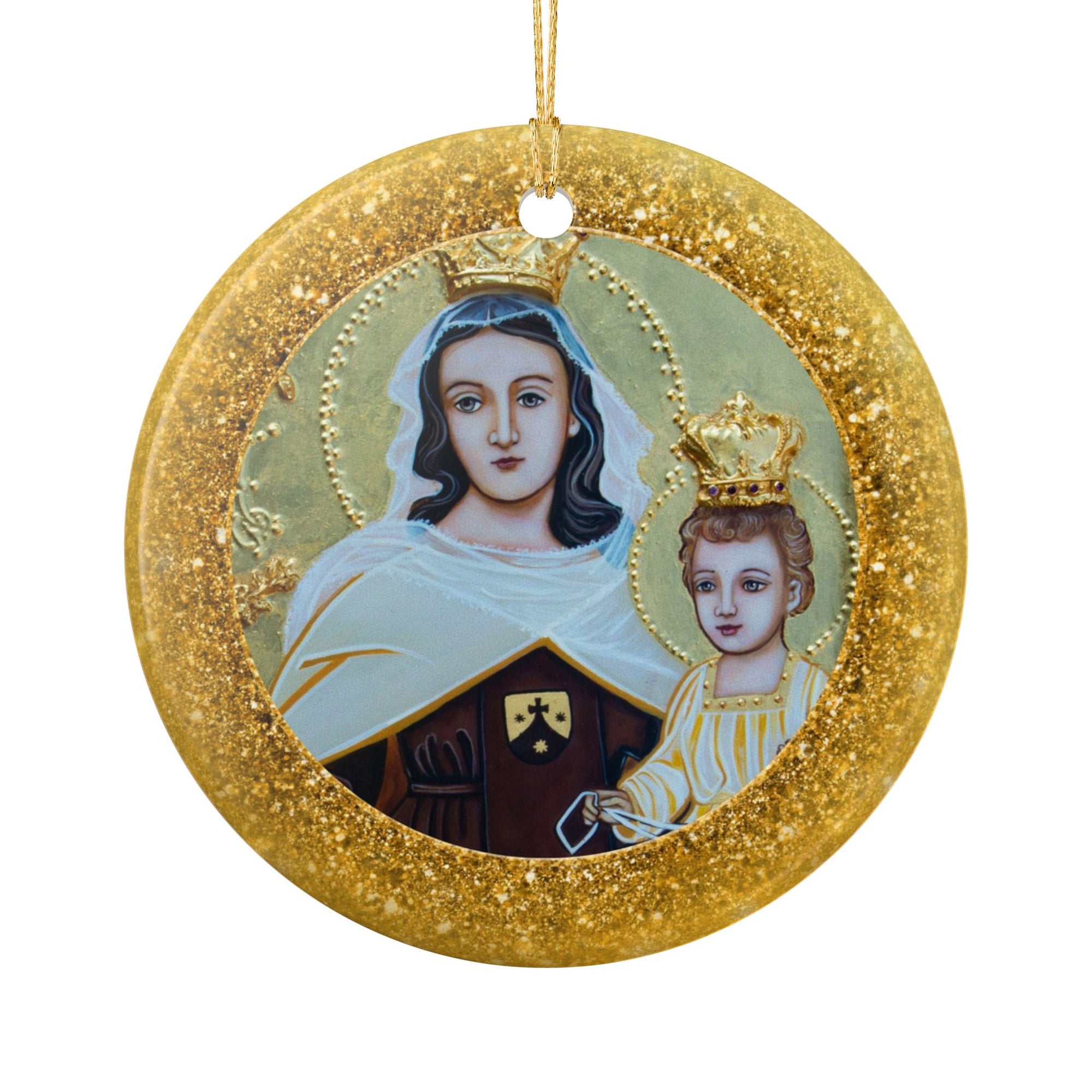 Our Lady of Mt. Carmel Ceramic Christmas Ornament