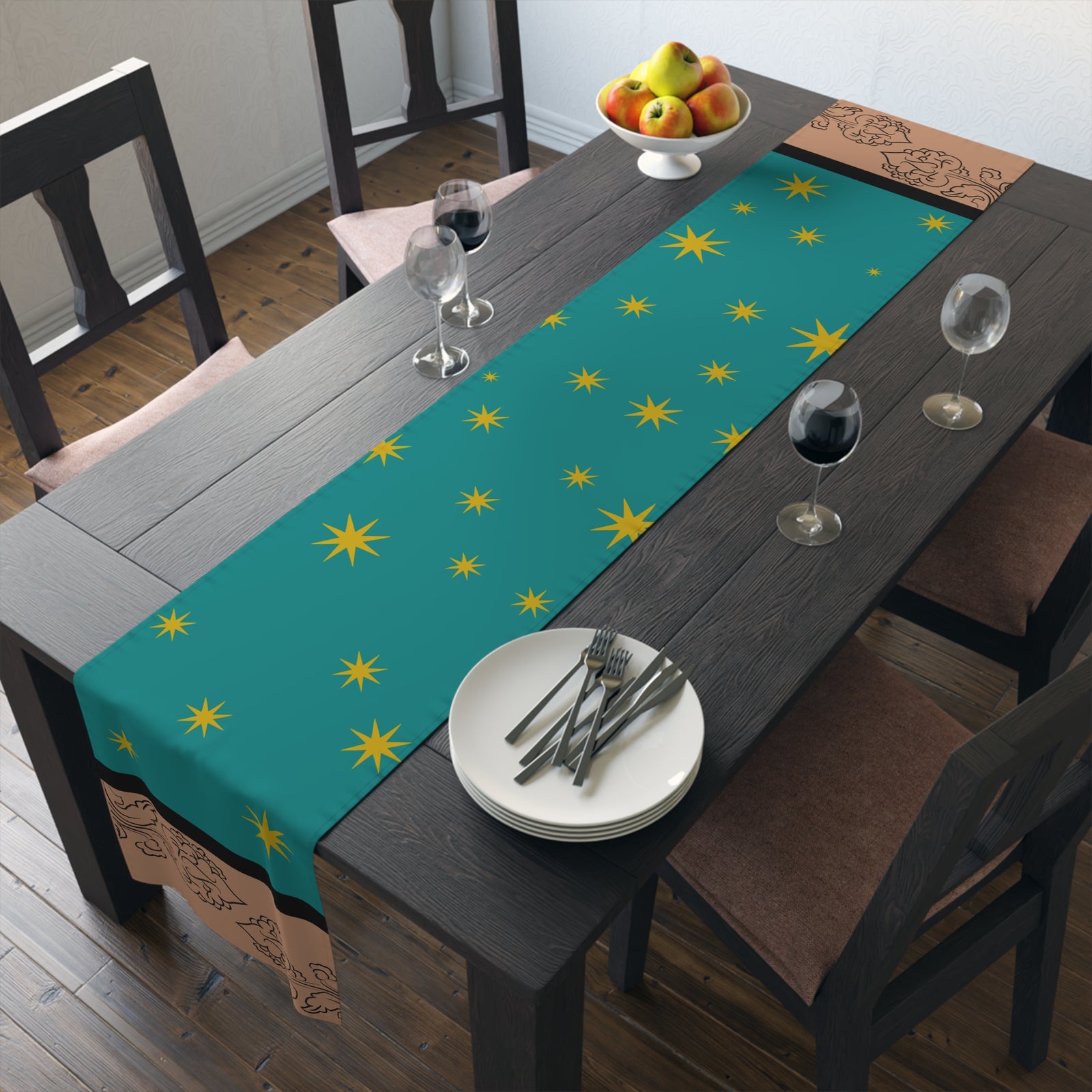Our Lady of Guadalupe's Mantle Table Runner in Cotton Twill or Poly