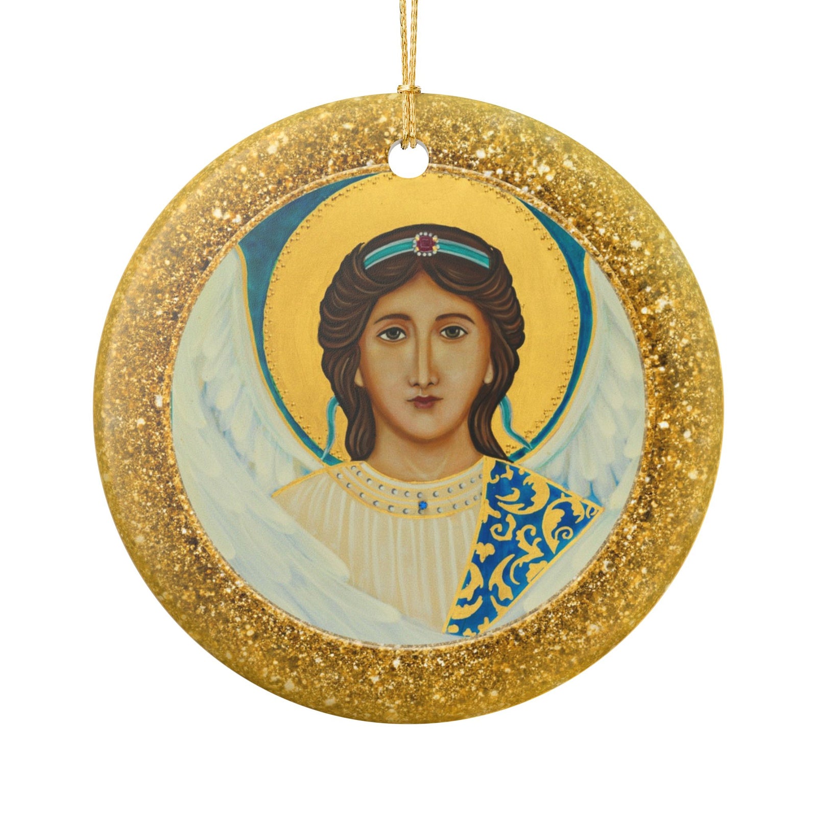 Guardian Angel Ceramic Christmas Ornament