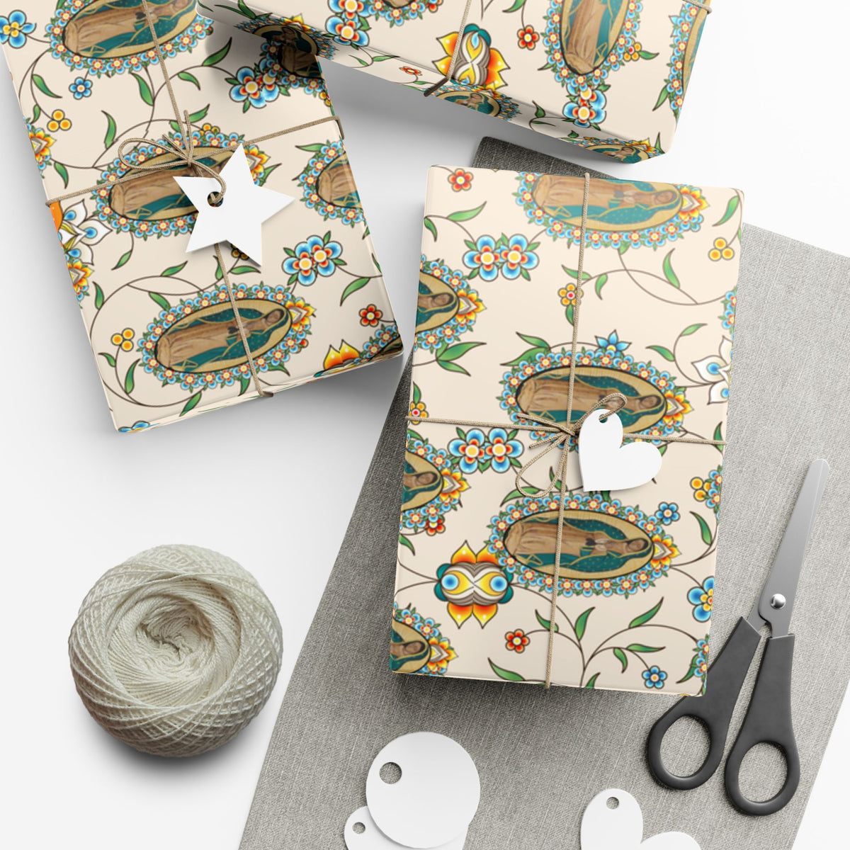 Gift Wrapping Paper - Our Lady of Guadalupe Floral - Roll