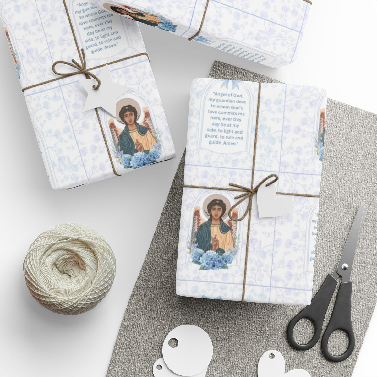 Gift Wrapping Paper - Guardian Angel Prayer (Blue) - Roll