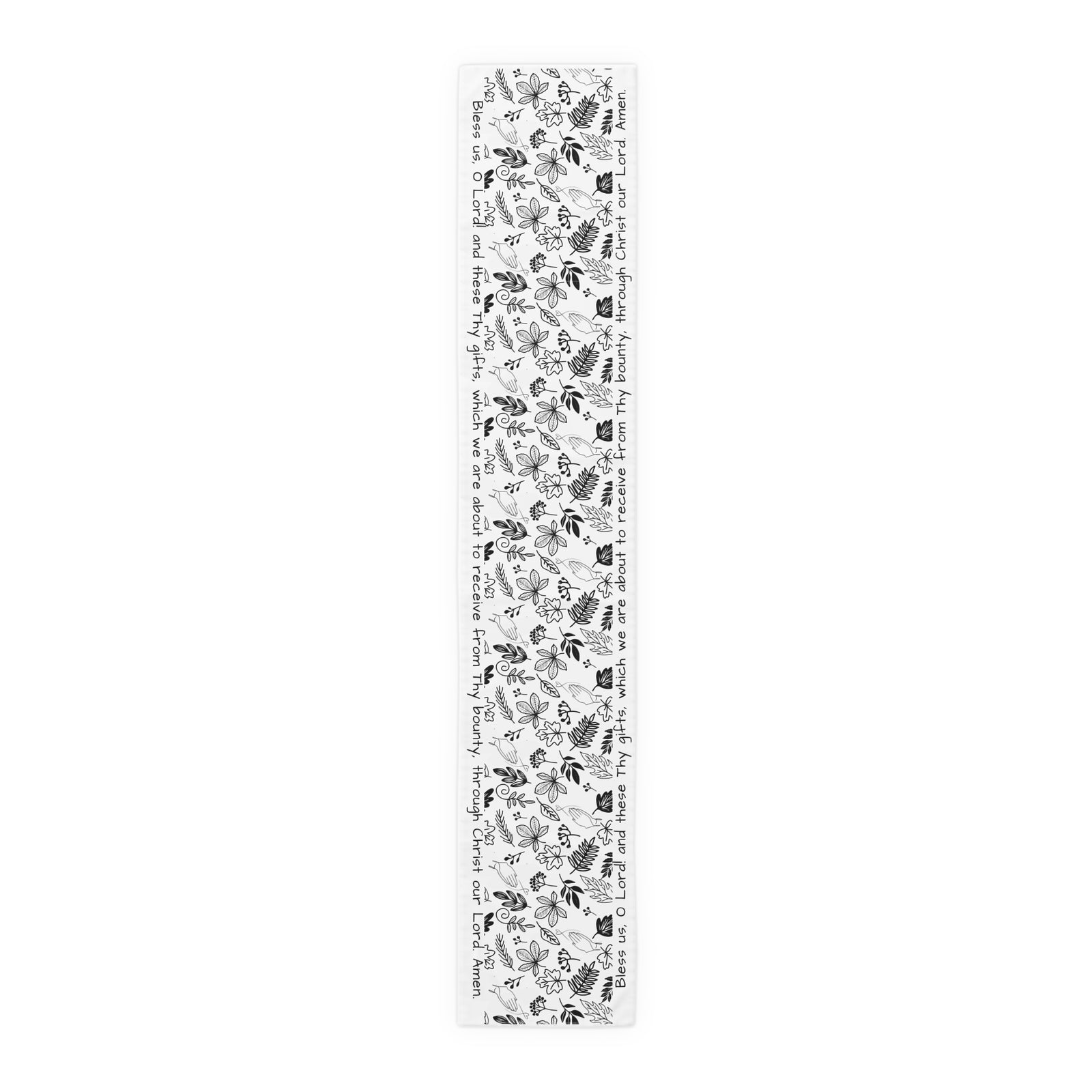 Bless Us O Lord and These Thy Gifts - Table Runner in Cotton or Poly