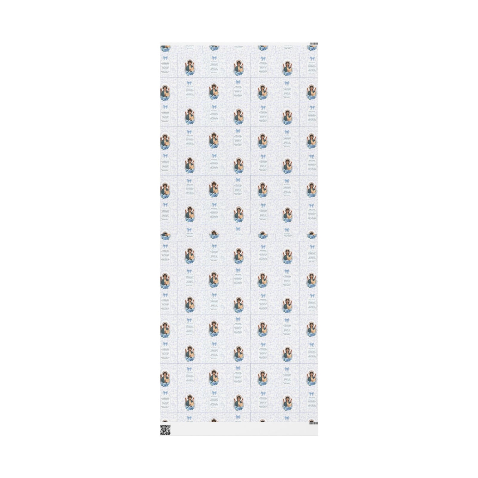 Gift Wrapping Paper - Guardian Angel Prayer (Blue) - Roll
