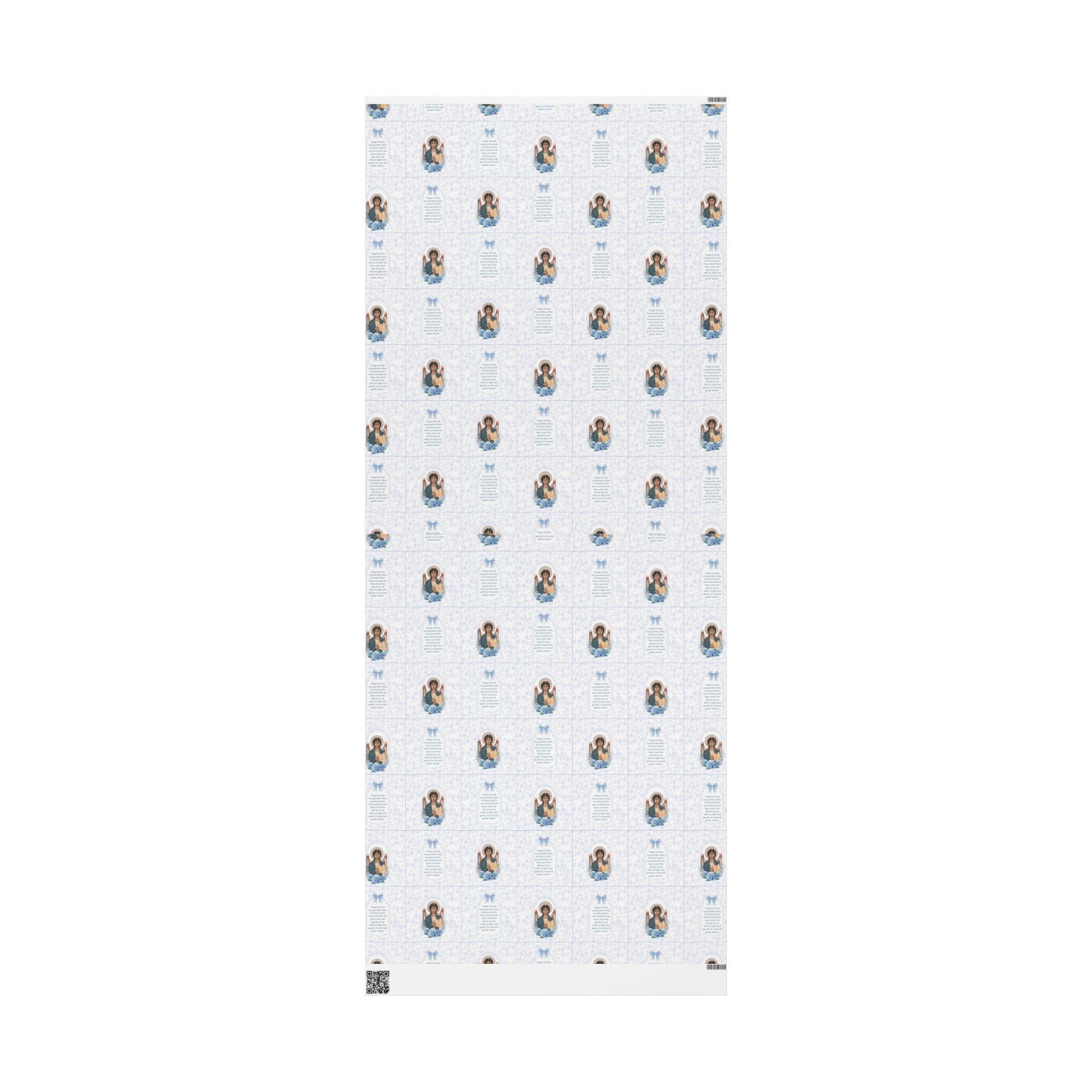 Gift Wrapping Paper - Guardian Angel Prayer (Blue) - Roll