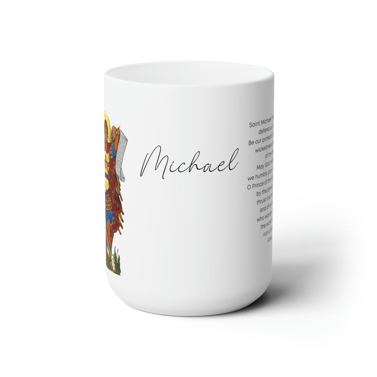 Saint Michael the Archangel Prayer Mug 15oz