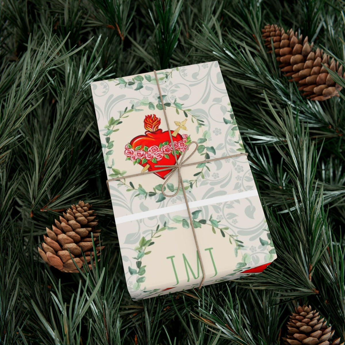 Gift Wrapping Paper - J.M.J. Sacred, Chaste and Immaculate Hearts - Roll