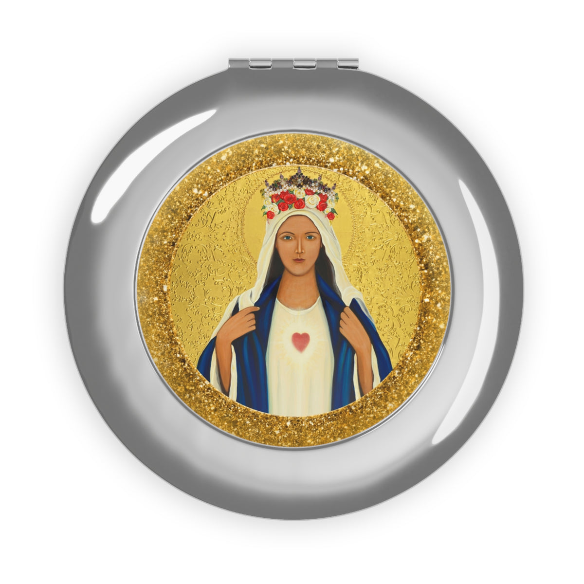 Immaculate Heart Compact Travel Mirror