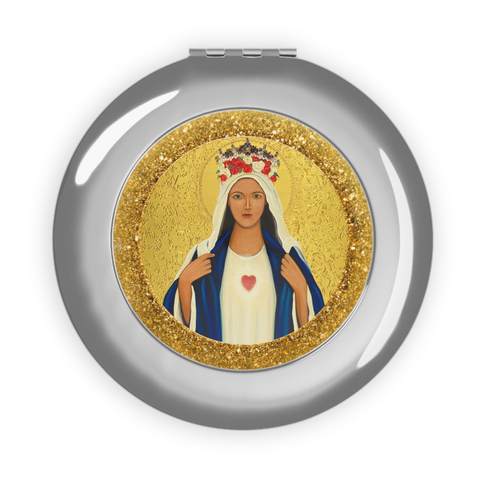Immaculate Heart Compact Travel Mirror