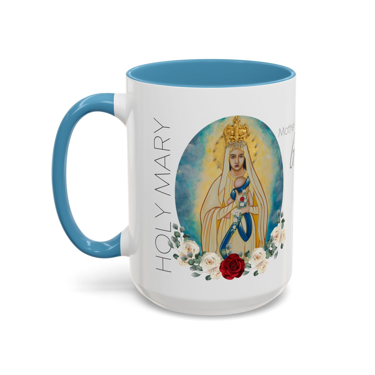 Mother of God Prayer Coffee Mug — Consecration to Mary Accent Mug (11/15oz)