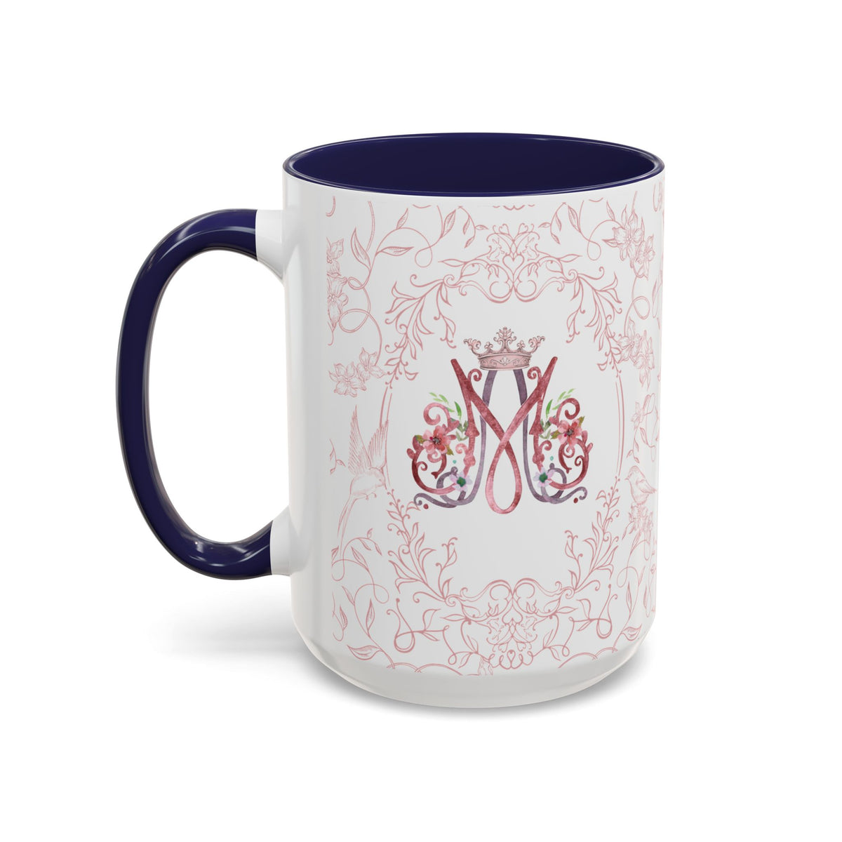 Ave Maria Pink Floral Prayer Coffee Mug