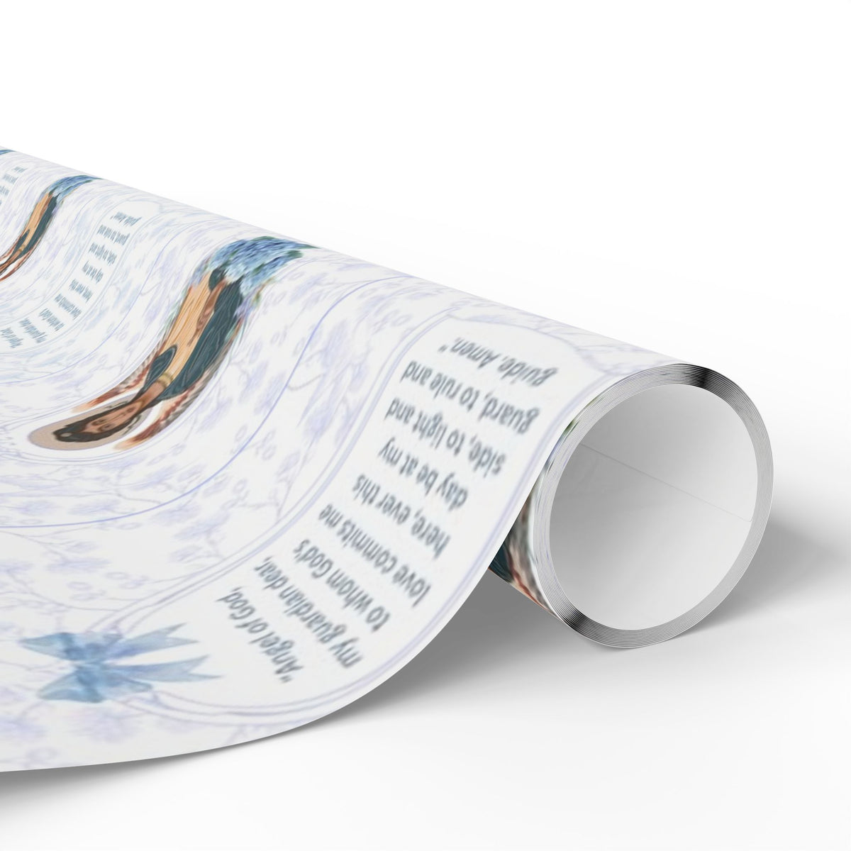 Gift Wrapping Paper - Guardian Angel Prayer (Blue) - Roll