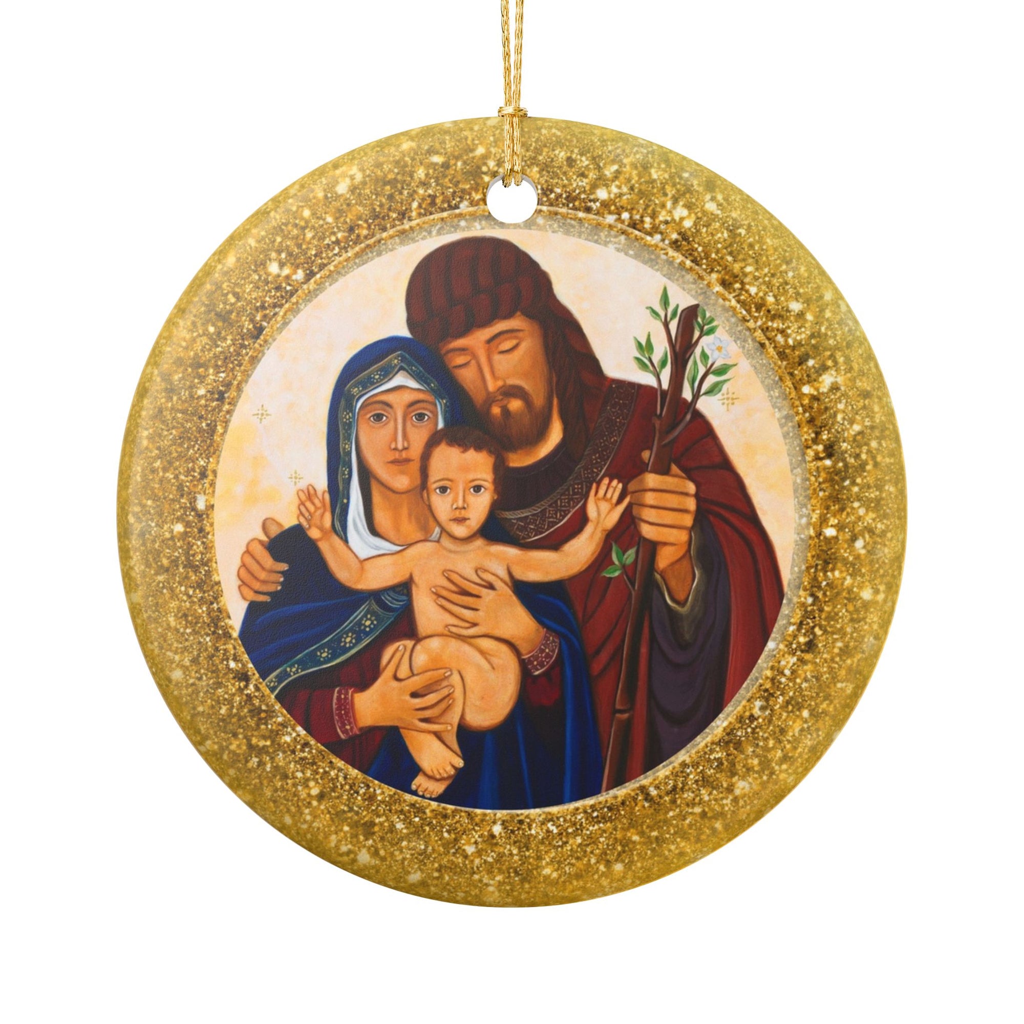 Holy Family Ceramic Christmas Ornament
