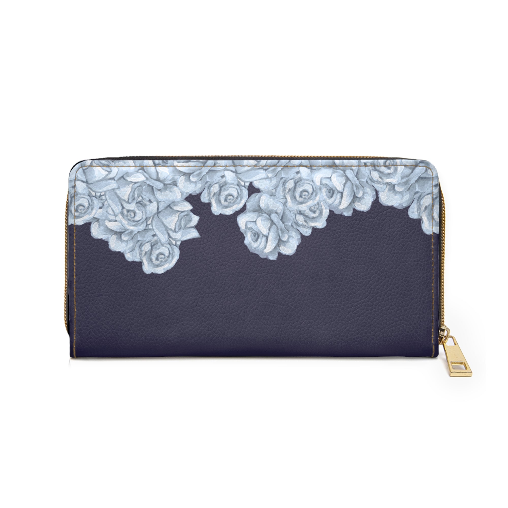 Flame of Love Navy Floral Zipper Wallet