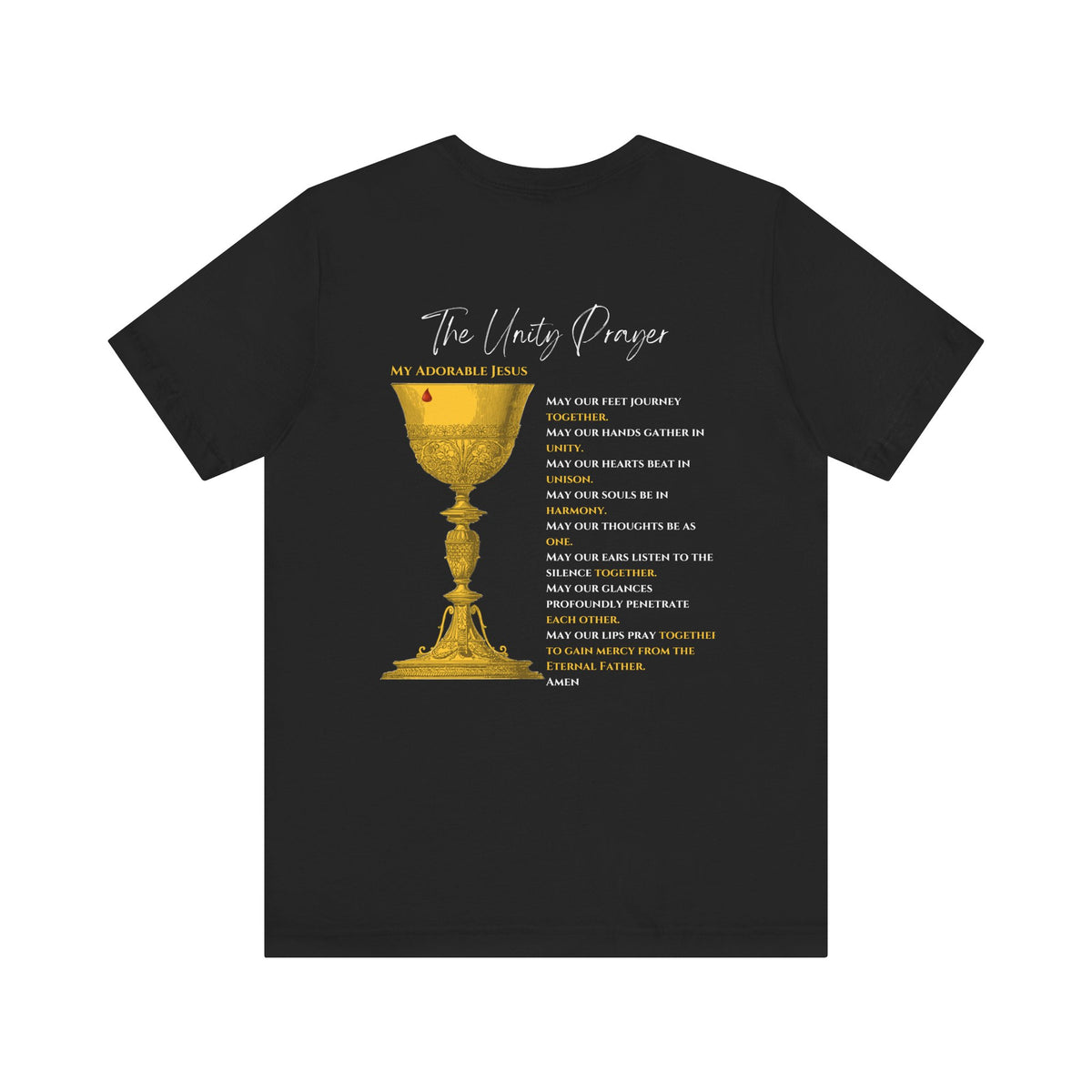 Flame of Love with Unity Prayer &amp; Chalice  -  Unisex  Bella + Canva Jersey Short Sleeve Tee