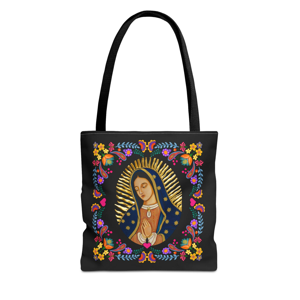 Our Lady of Guadalupe Floral Tote Bag