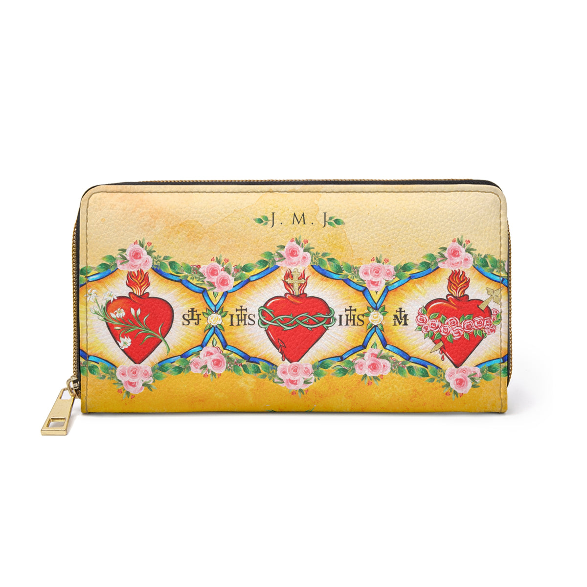 Jesus, Mary &amp; Joseph Zipper Wallet (Vegan Leather)