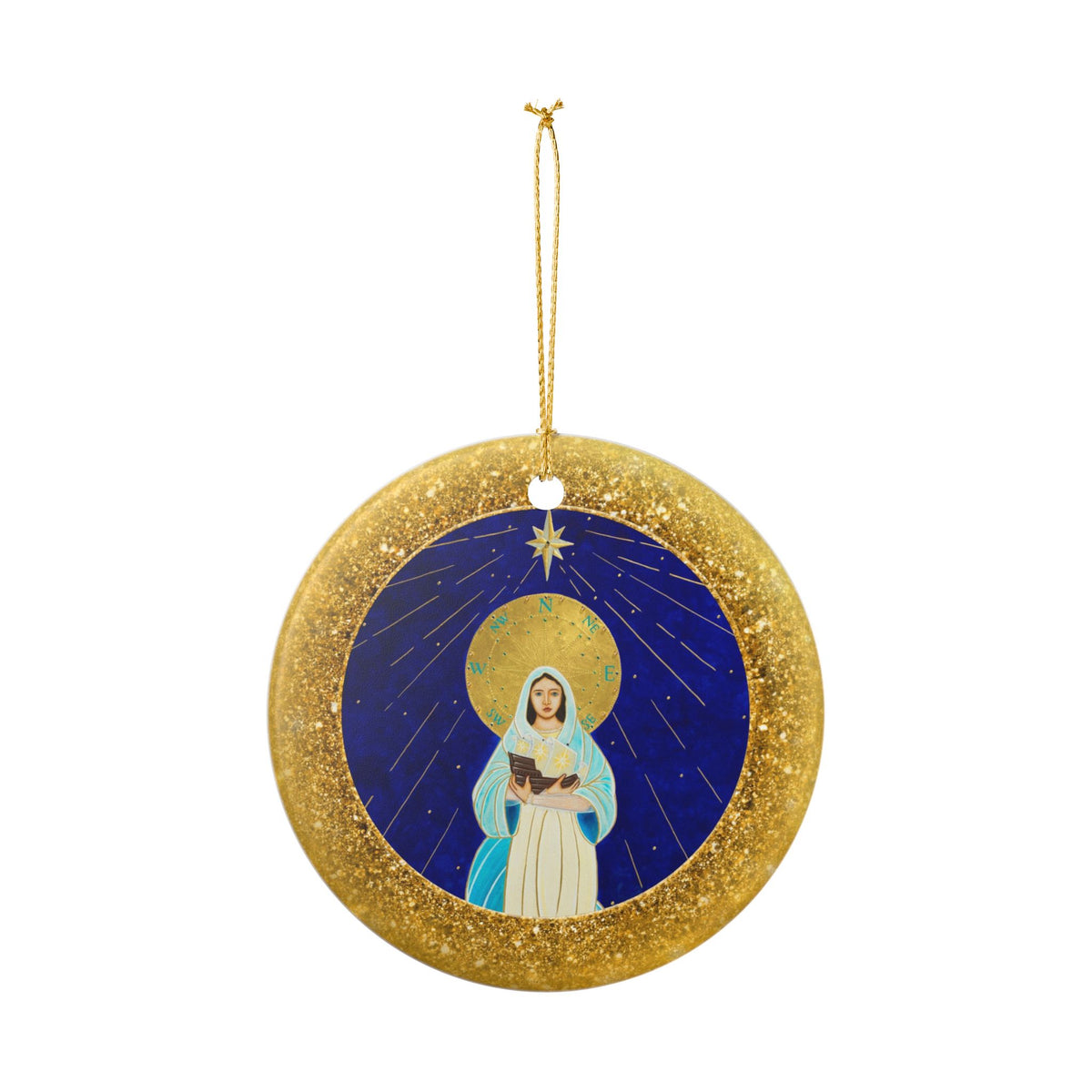 Our Lady Star of the Sea Ceramic Christmas Ornament