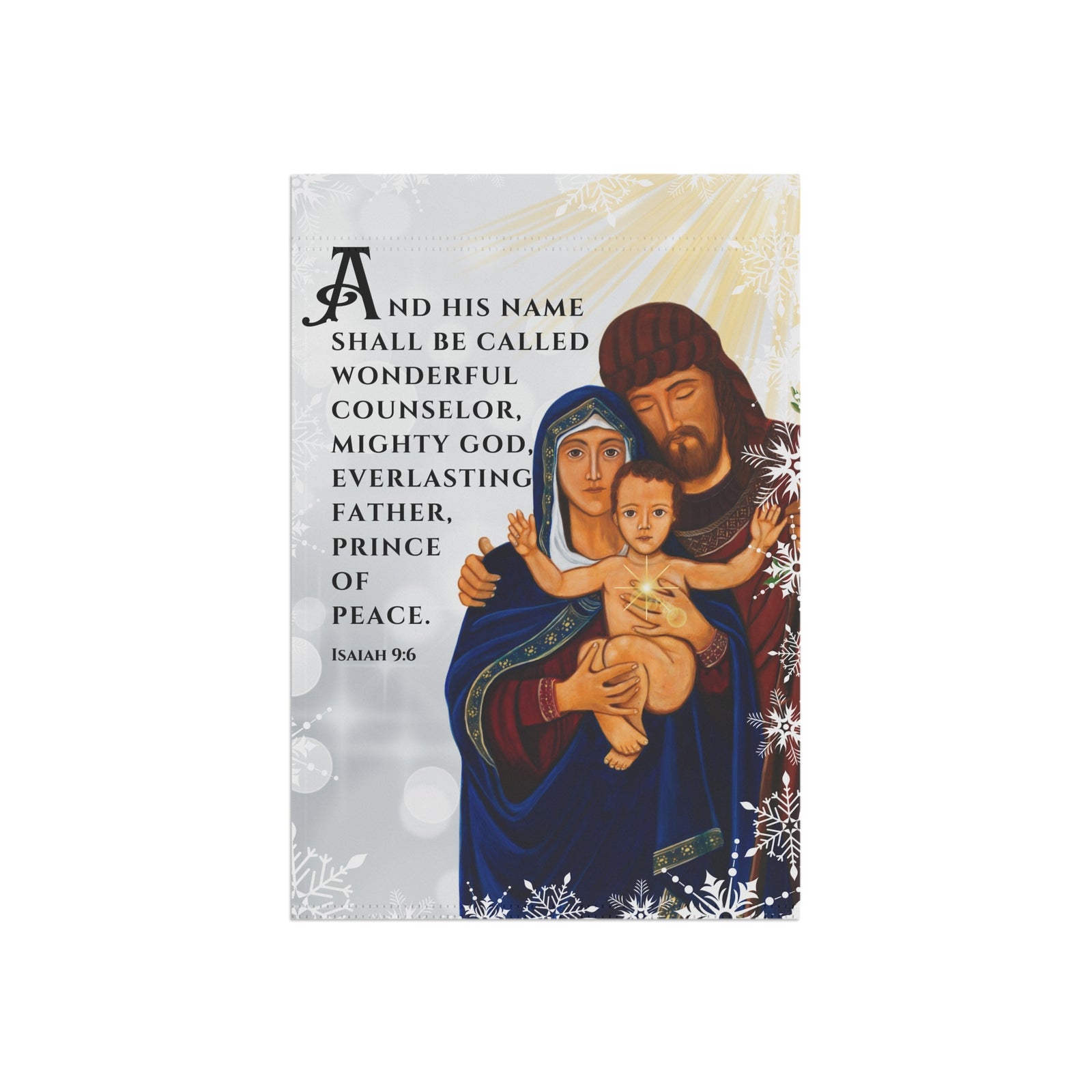 Christmas Garden Flag "And His Name Shall Be Called " 12x18