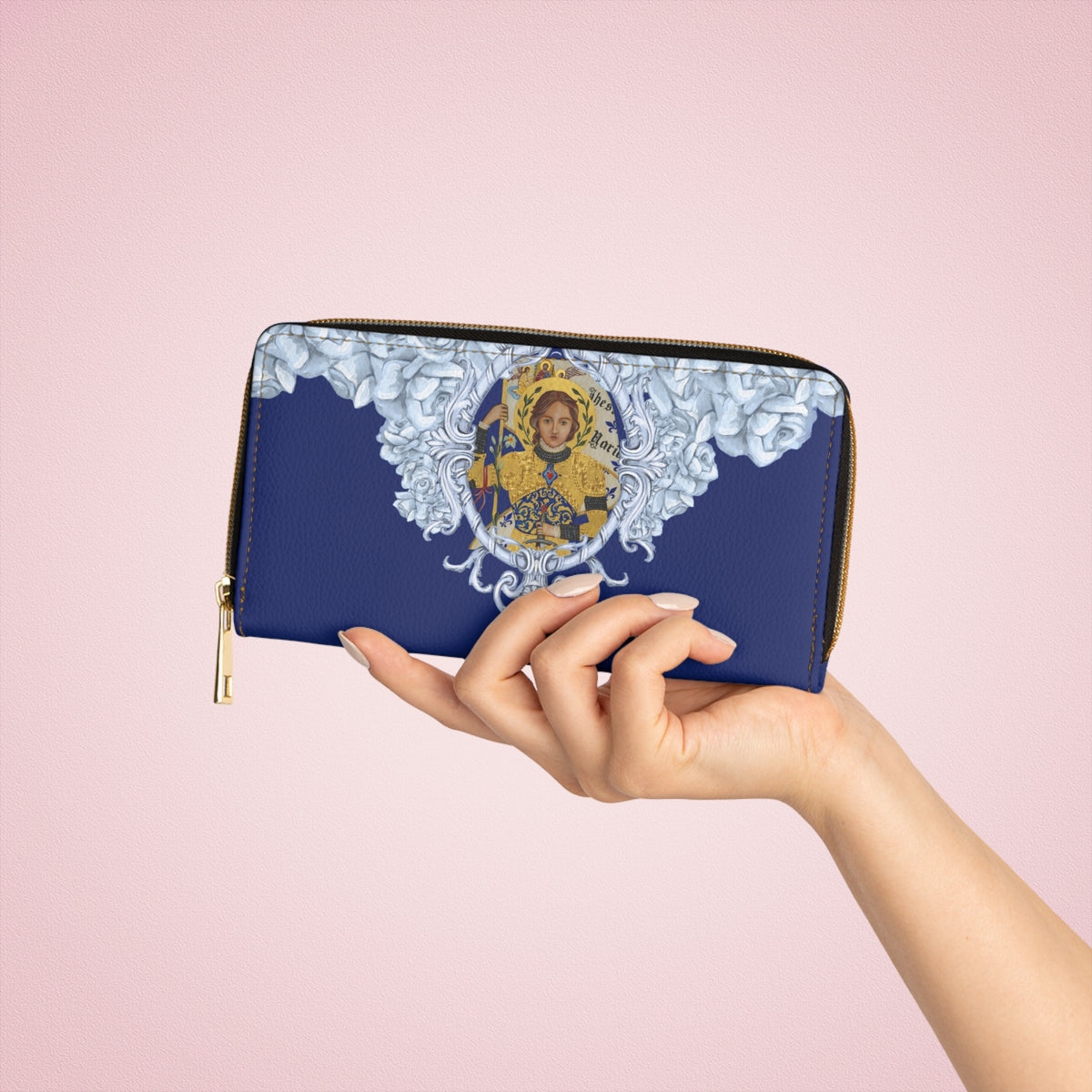 Saint Joan of Arc Zipper Wallet (Vegan Leather)